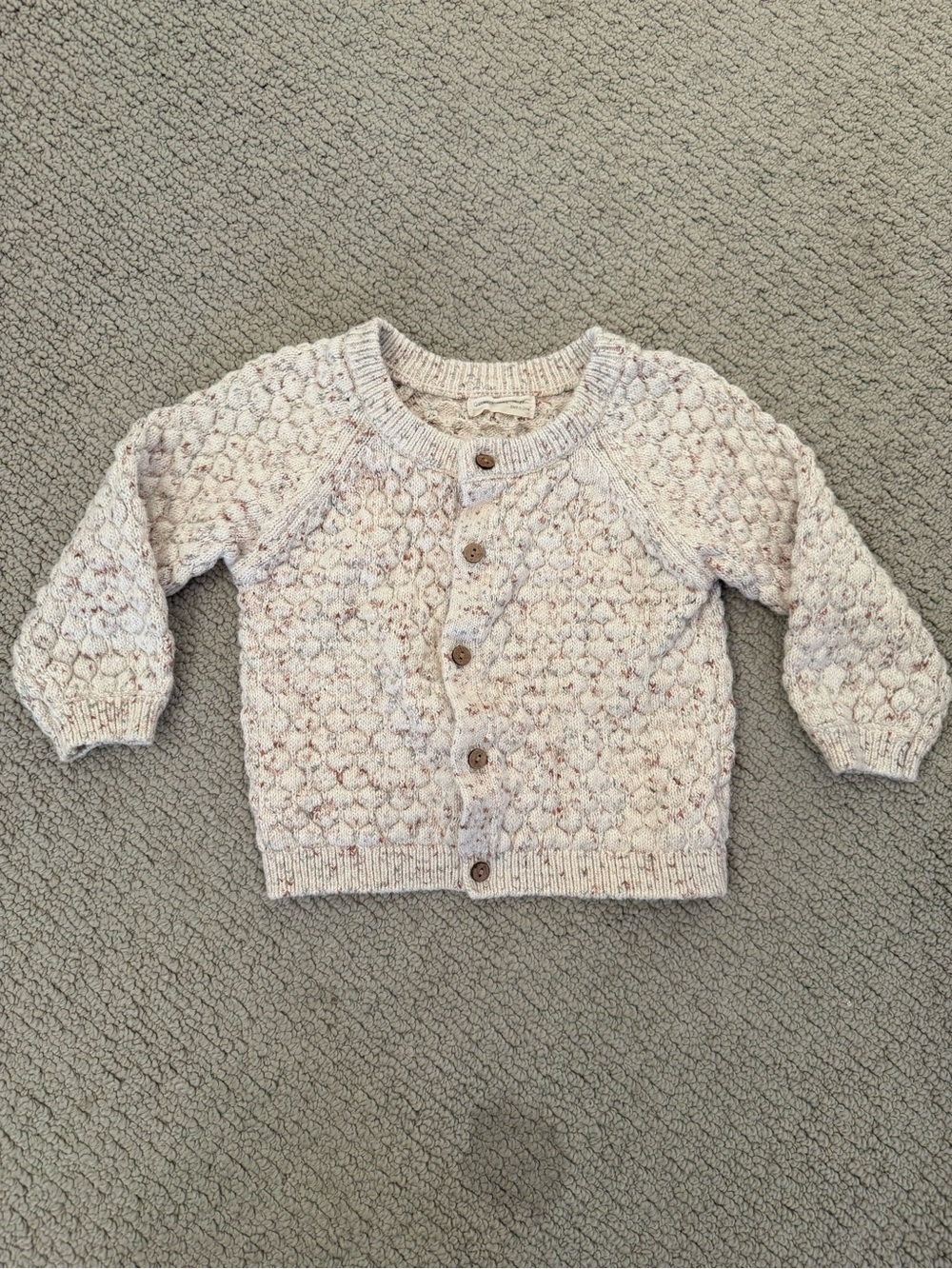Rylee + Cru Cream Speckle Bobble Knit Cardigan